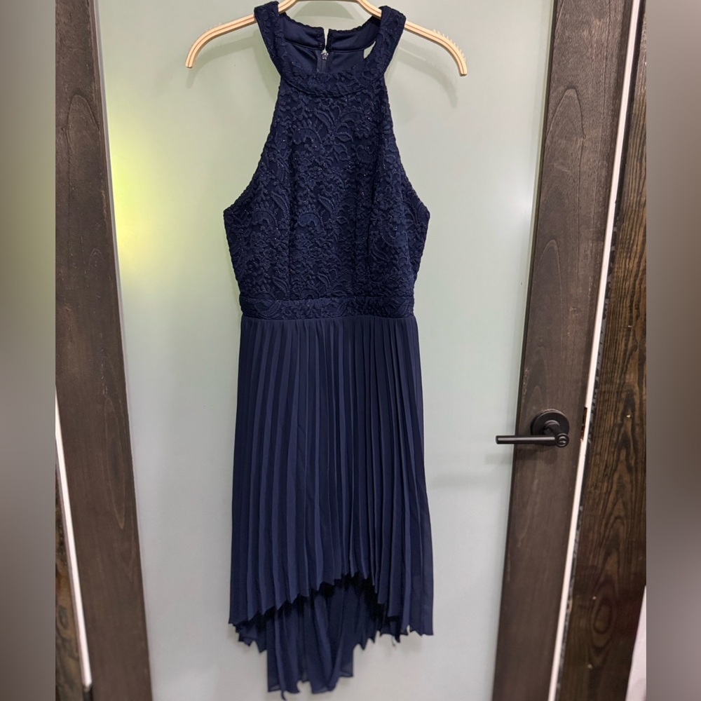 Navy Lace and Pleated multilayer dress size juniors 7